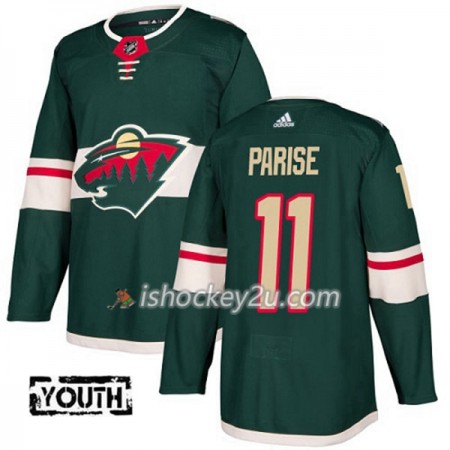 Børn NHL Minnesota Wild Trøje Zach Parise 11 Adidas 2017-2018 Grøn Authentic